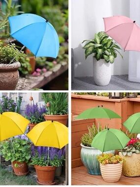 Mini Garden Plant Umbrella Shade Decor for Flower Pots and Seedlings
